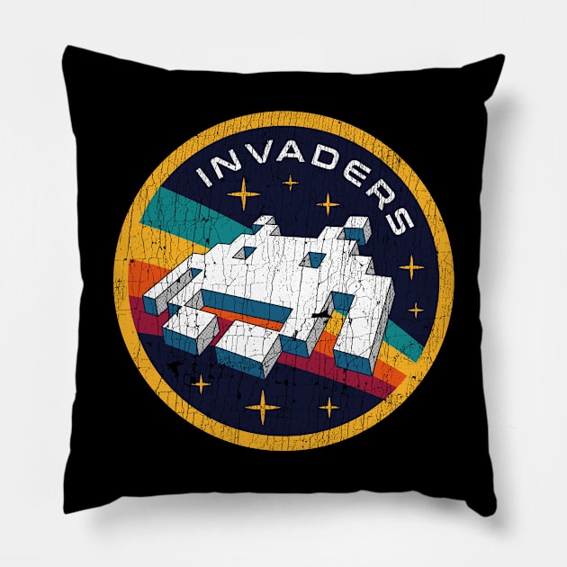 Invaders Videogame Space Patch ✅ Pillow by Sachpica