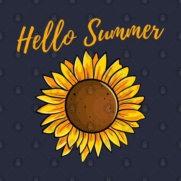 Hello Summer Sunflower Design by JustCreativity