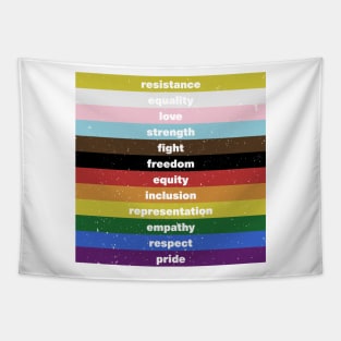 Progress Pride Flag for all LGBTQI+ Colorful Diversity Tapestry