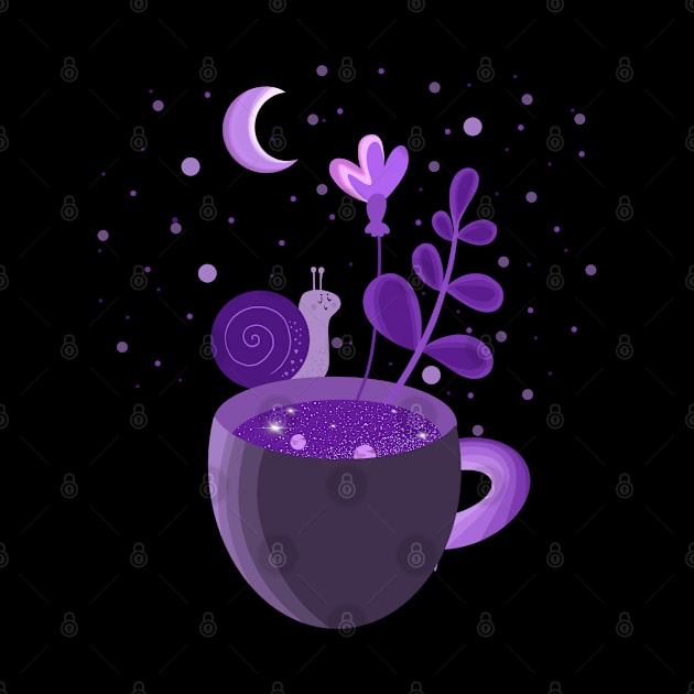 A purple snake in a mug by Miruna Mares