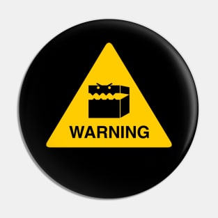 Warning Mimic Funny Sign Tabletop RPG Pin