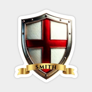 Smith English Pride Shield St Georges Cross & Name Banner Magnet