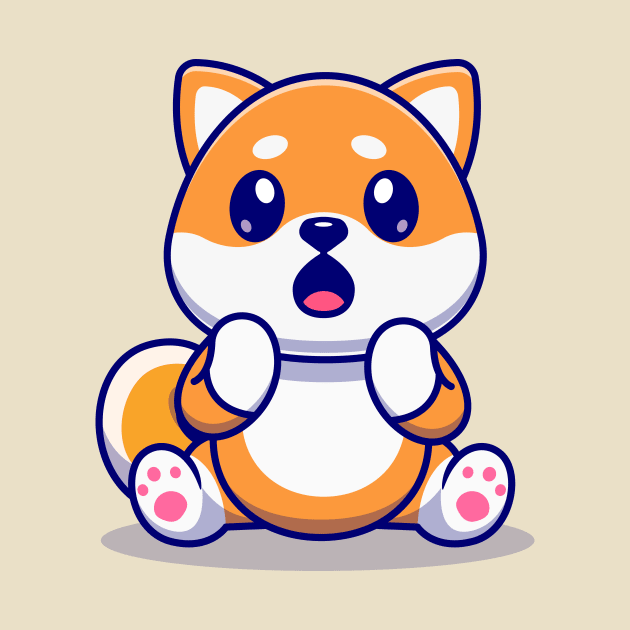 Cute Shiba Inu Dog Surprised Cartoon by Catalyst Labs