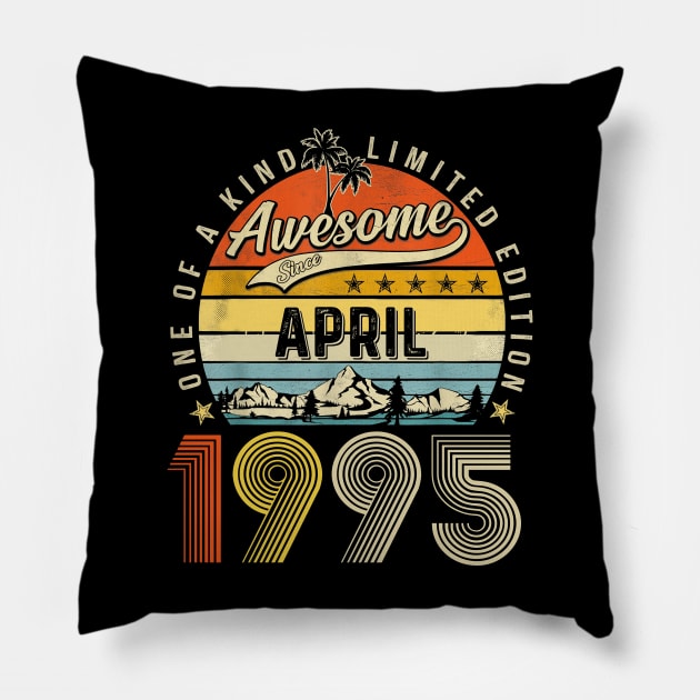Awesome Since April 1995 Vintage 28th Birthday Pillow by nakaahikithuy