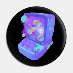 Space galactic, retro computer, planets, vortex, pastel, aesthetic, kawaii Pin