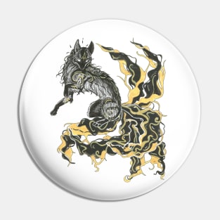 Flaming Kitsune Pin