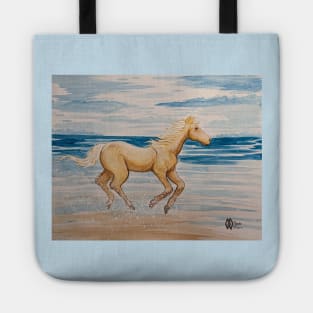The horse running on the beach Tote