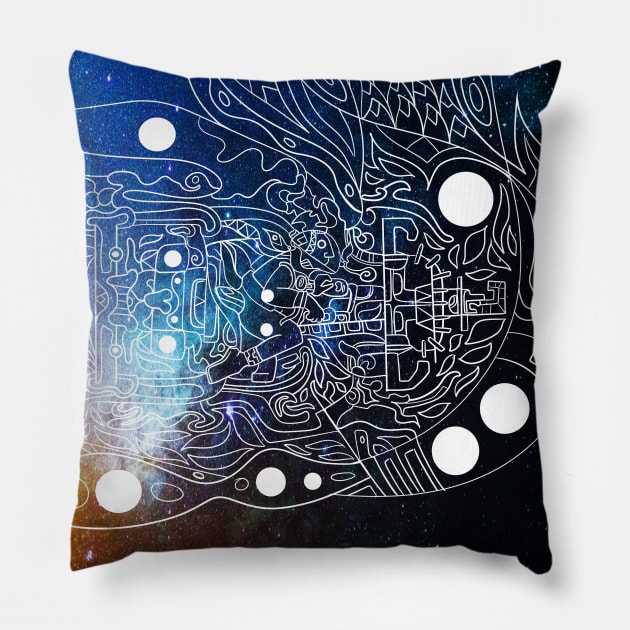 guardian of the galaxy in alien maya ship ecopop pattern Pillow by jorge_lebeau