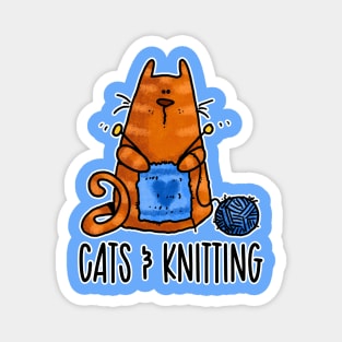 Cats & Knitting Magnet