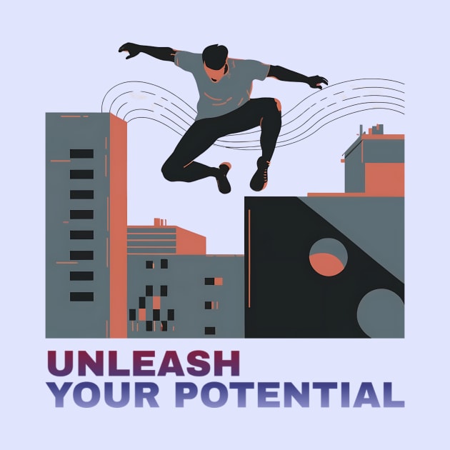 Parkour Potential Unleashed - Aesthetic Guy Doing Parkour Illustration by Tecnofa