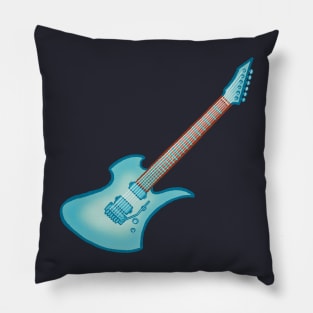 Blue green electric guitar Pillow