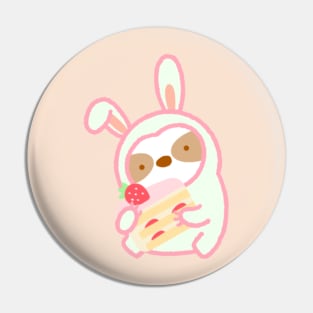 Cute Strawberry Shortcake Bunny Sloth Pin