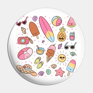 Kawaii summer design summer vacation Pin