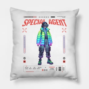 futuristic anime girl cyberpunk Pillow