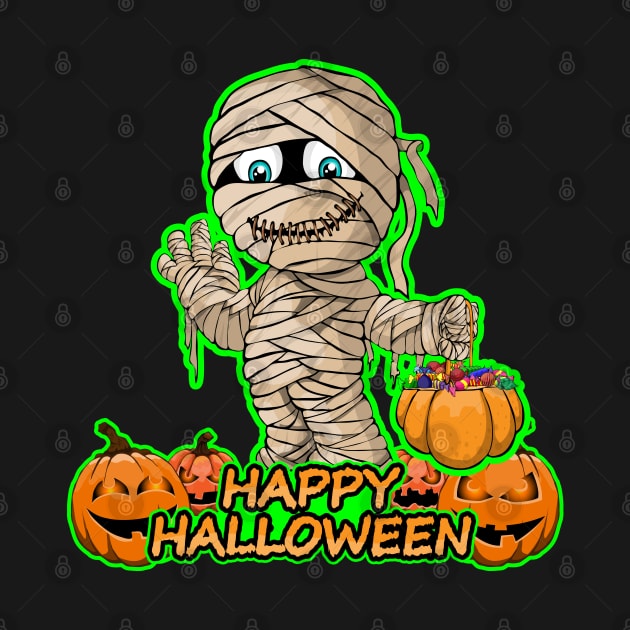 Mummy Scary and Spooky Happy Halloween Funny Graphic by SassySoClassy
