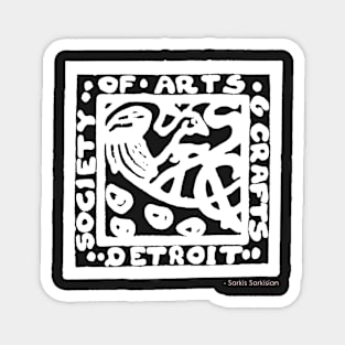 Detroit Society of Arts and Crafts Logo - White Magnet