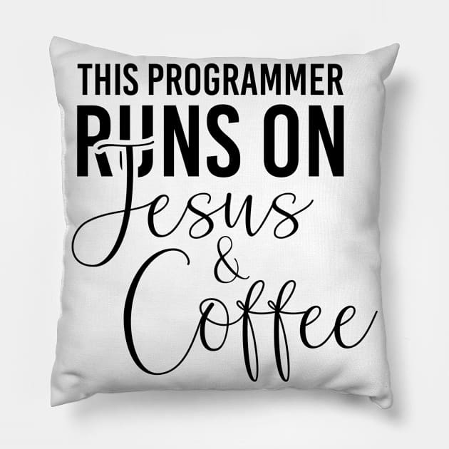 Programmer lover of Jesus and coffee Pillow by NeedsFulfilled