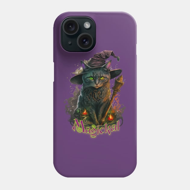 Forest Witch Cat Phone Case by The Sherwood Forester