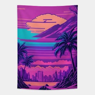 Aesthetic Wanderlust - Journey into Vaporwave Vibes Tapestry