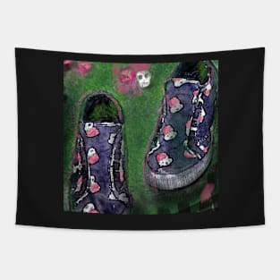 Shoes skulls and roses Tapestry