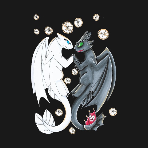 Pair of dragons by BeksSketches