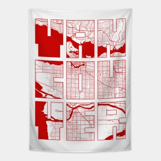 Vancouver, Canada City Map Typography - Oriental Tapestry