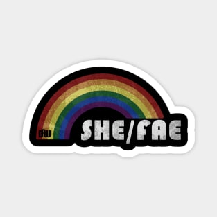 Grunge LGBT+ Pride - She/Fae Pronouns Magnet