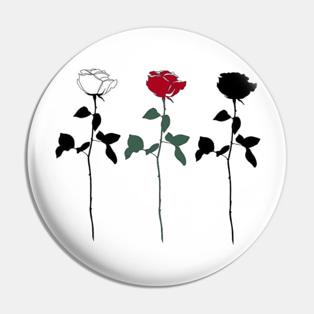 Three Rose Set Pin by one-broke-kid