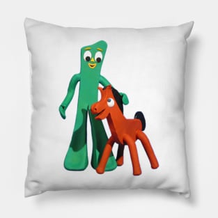 Clay horse cartoon Pillow