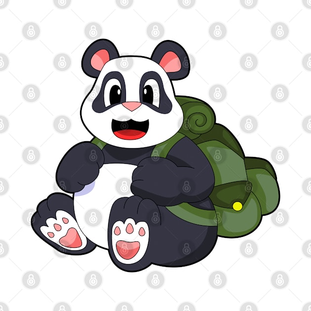 Panda as Hiker with Backpack by Markus Schnabel