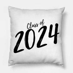 Class Of 2024. Simple Typography 2024 Design for Class Of/ Graduation Design. Black Script Pillow