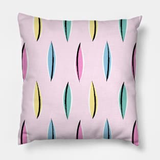 Fifties Leaves on Pink Pillow