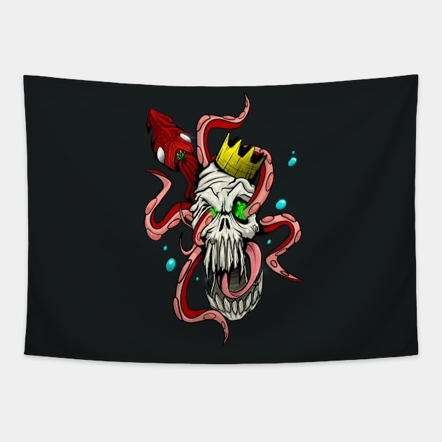 Squid King Tapestry by Magdrop