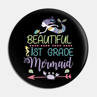 Beautiful 1st Grade Mermaid Student Teacher First Day School Back To School Pin