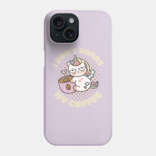 Unicorn loves coffee Phone Case