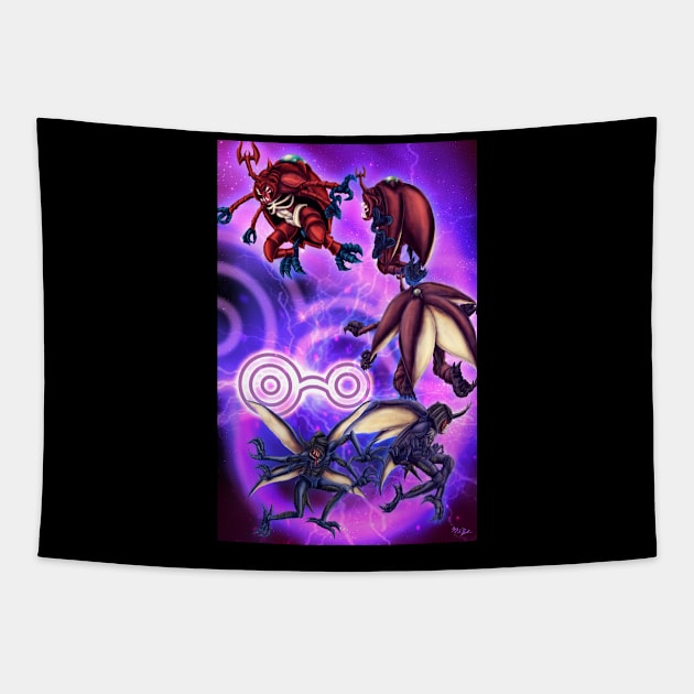 Kabuterimon Digivolves to MegaKabuterimon Tapestry by kaemcspadden@gmail.com