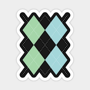 blue + green + yellow argyle Magnet