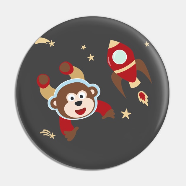 Space monkey or astronaut in a space suit with cartoon style Pin by KIDS APPAREL