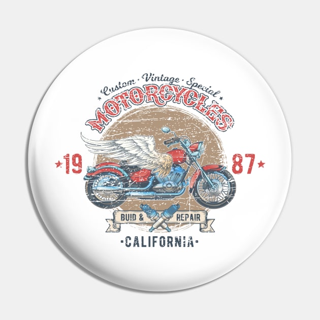 Custom Vintage Motorcycles California Pin by Mandra