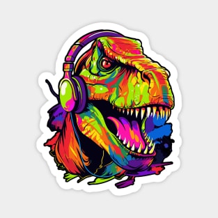 Dino with headphones Magnet