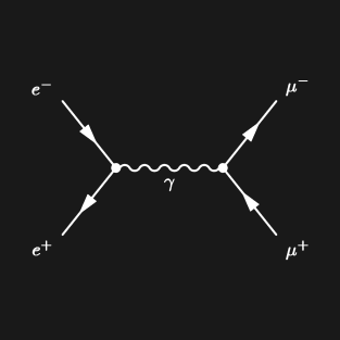 feynman diagram, quantum electrodynamics dark version T-Shirt