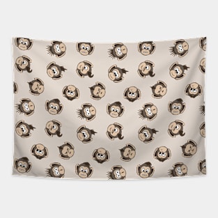 Monkey Faces Pattern Tapestry