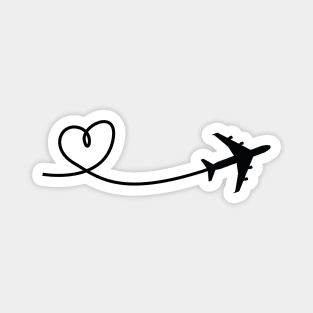 Minimalist Aviation Plane with Hearth Design Magnet