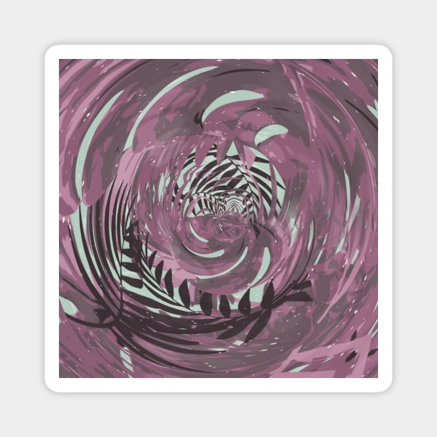 Mauve Palm Fronds Tropical Magnet by Moon Art