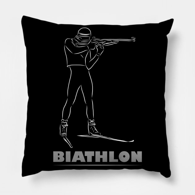 Biathlon Sport Sport Winter Sports Men Pillow by Hariolf´s Mega Store