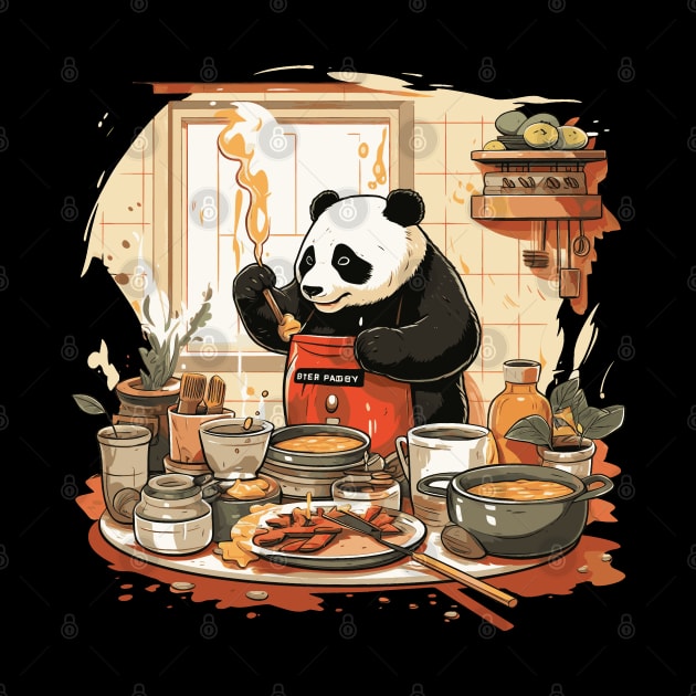 Panda Food Passion: Cuddly Charm Ramen Panda Feast Mode: Culinary Cuteness by Kibo2020