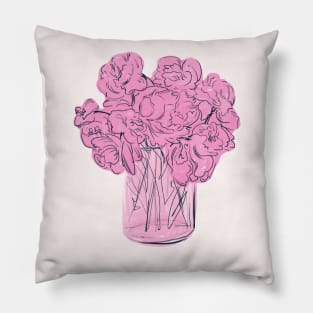 pink bouquet of peonies Pillow