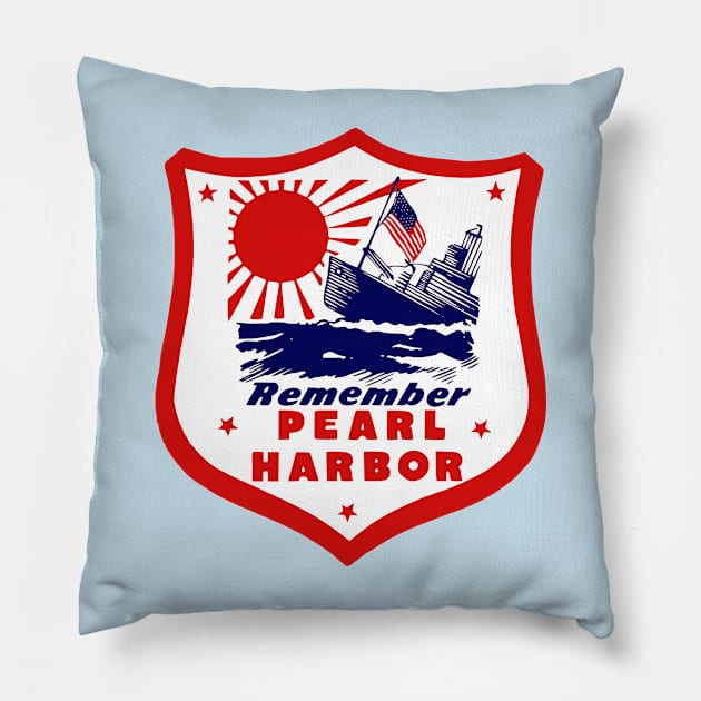 World War II - Remember Pearl Harbor Pillow by Yesteeyear