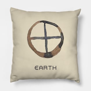 EARTH - WATERCOLOR SOLAR SYSTEM SYMBOL Pillow