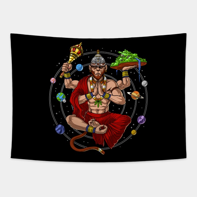 Hanuman Hindu God Tapestry by underheaven